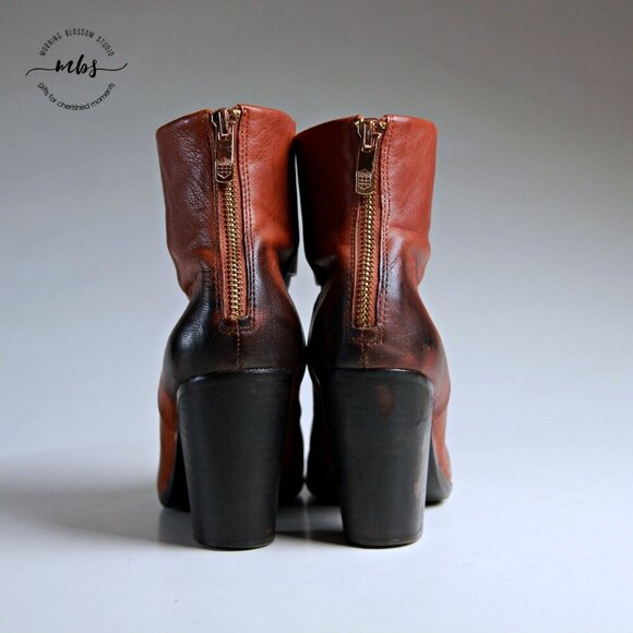 Vince Camuto Hadley Leather Heel Ankle Boots Brown Women 8 - Picture 5 of 13